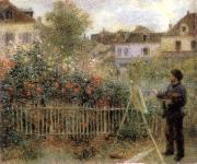 Pierre-Auguste Renoir Monet Painting in His Garden Argenteuil oil painting on canvas